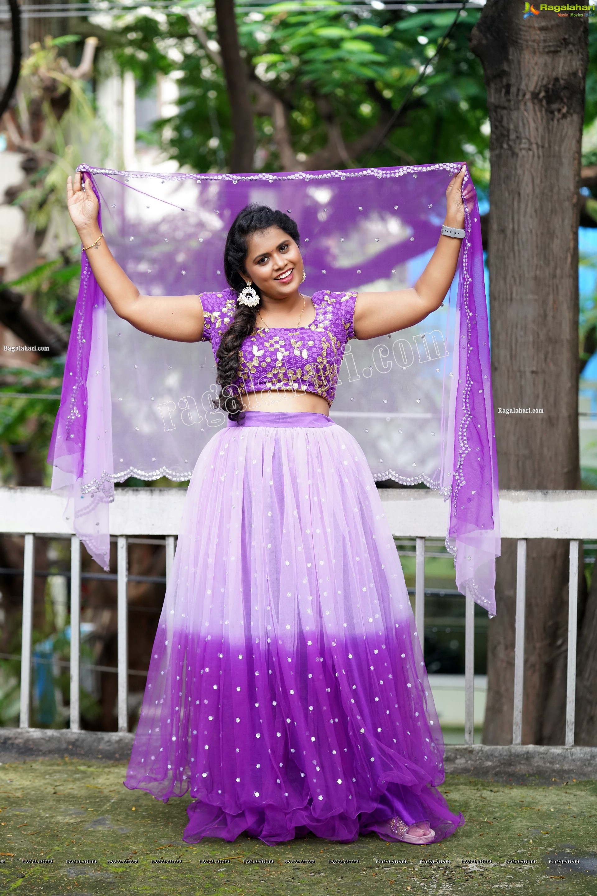 Gowthami Chitti in Purple Ombré Lehenga Choli, Exclusive Photoshoot