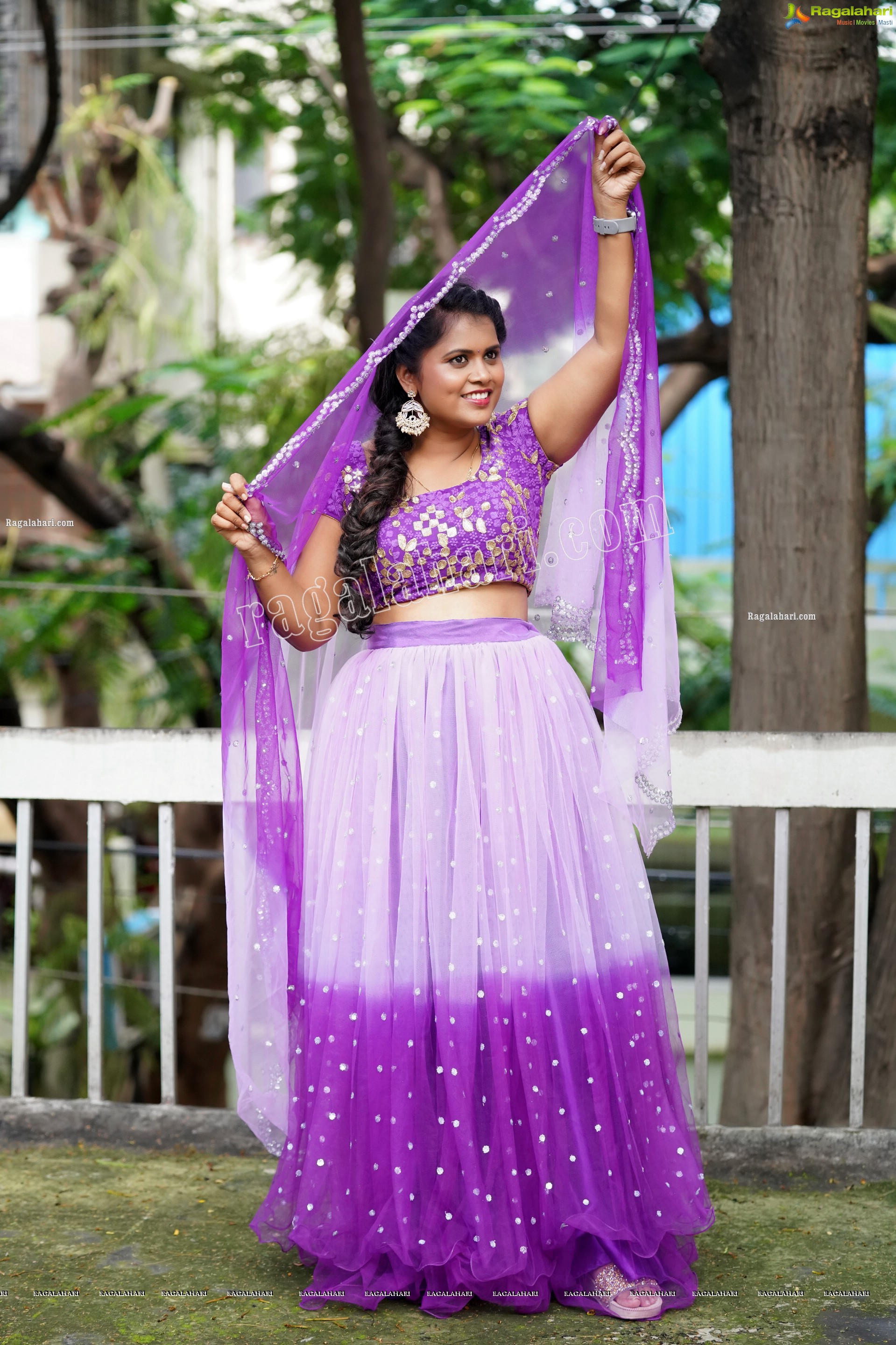 Gowthami Chitti in Purple Ombré Lehenga Choli, Exclusive Photoshoot