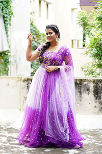 Gowthami Chitti in Purple Ombré Lehenga Choli