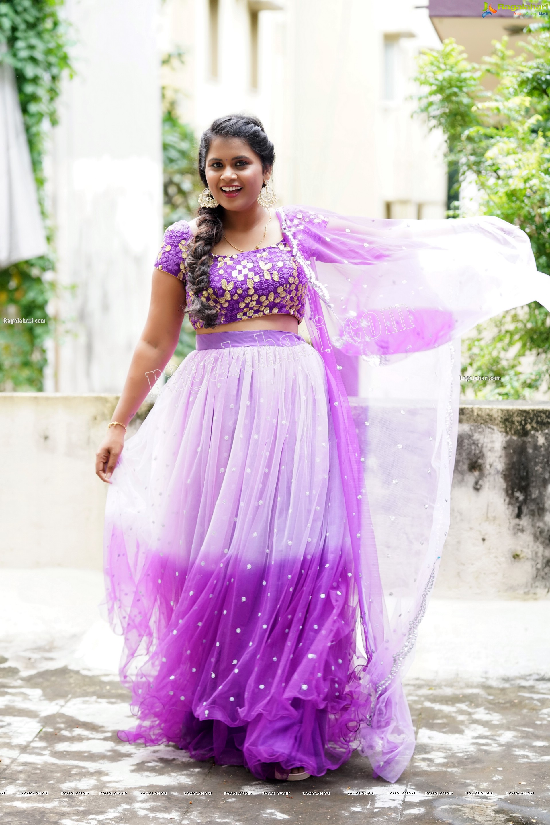 Gowthami Chitti in Purple Ombré Lehenga Choli, Exclusive Photoshoot