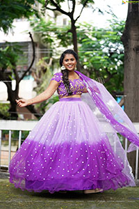 Gowthami Chitti in Purple Ombré Lehenga Choli