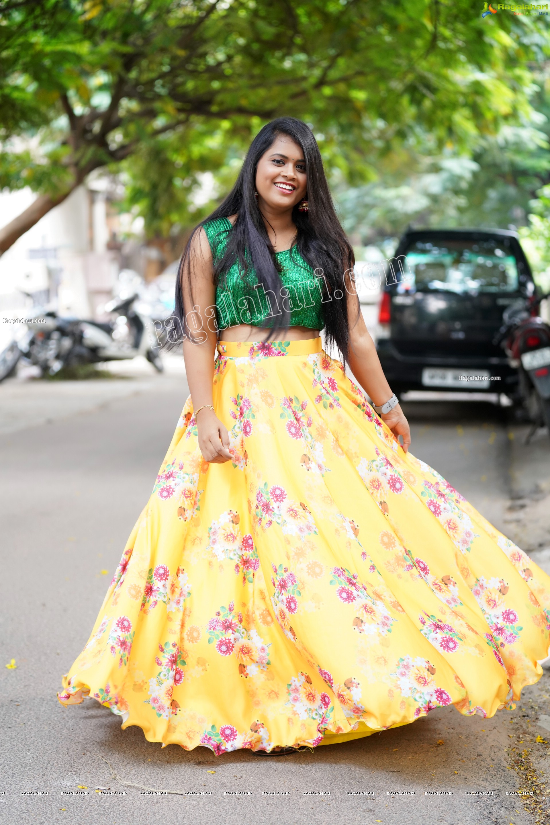 Gowthami Chitti in Purple Ombré Lehenga Choli, Exclusive Photoshoot