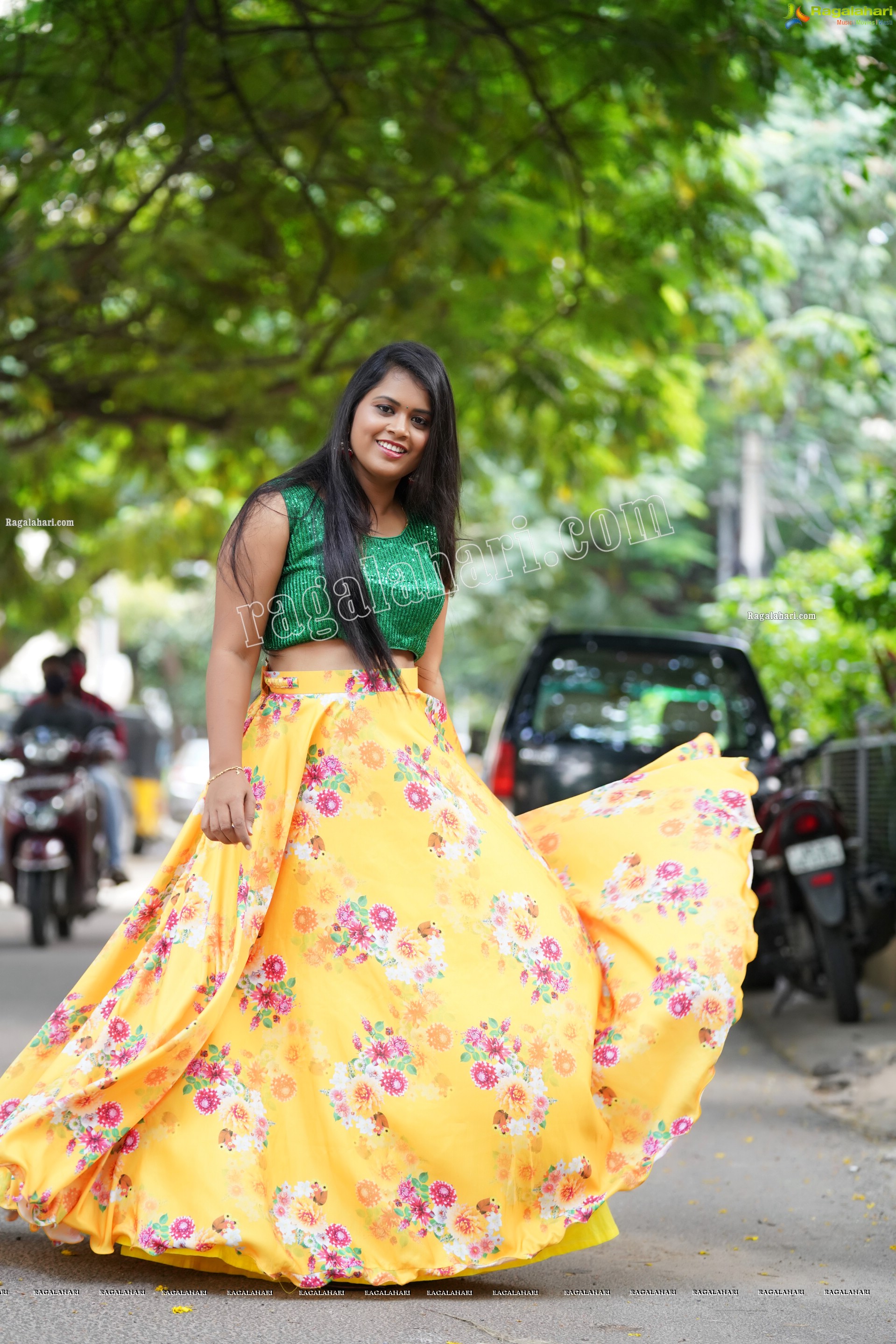 Gowthami Chitti in Purple Ombré Lehenga Choli, Exclusive Photoshoot