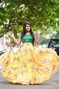 Gowthami Chitti in Purple Ombré Lehenga Choli