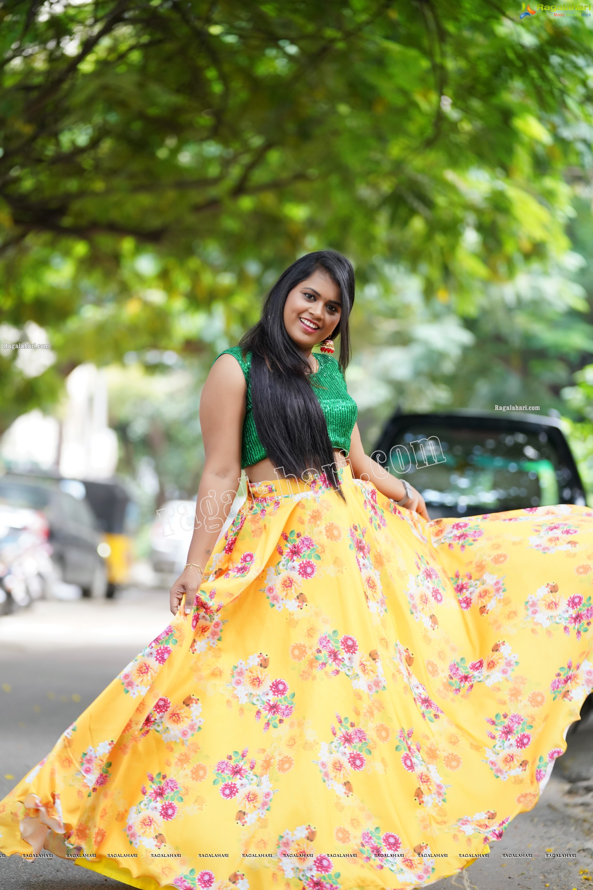 Gowthami Chitti in Purple Ombré Lehenga Choli, Exclusive Photoshoot