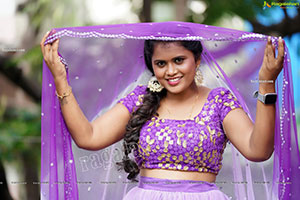 Gowthami Chitti in Purple Ombré Lehenga Choli