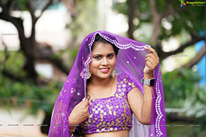 Gowthami Chitti in Purple Ombré Lehenga Choli