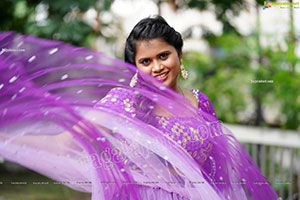 Gowthami Chitti in Purple Ombré Lehenga Choli