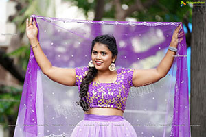 Gowthami Chitti in Purple Ombré Lehenga Choli