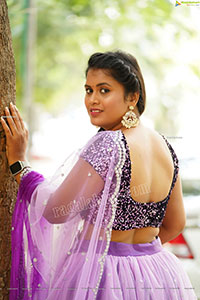 Gowthami Chitti in Purple Ombré Lehenga Choli