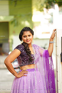 Gowthami Chitti in Purple Ombré Lehenga Choli