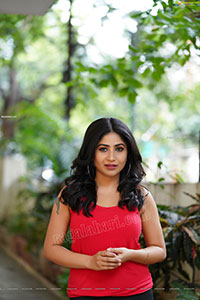 Madhulagna Das in Red Tank Top and Black Jeans