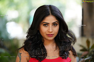 Madhulagna Das in Red Tank Top and Black Jeans