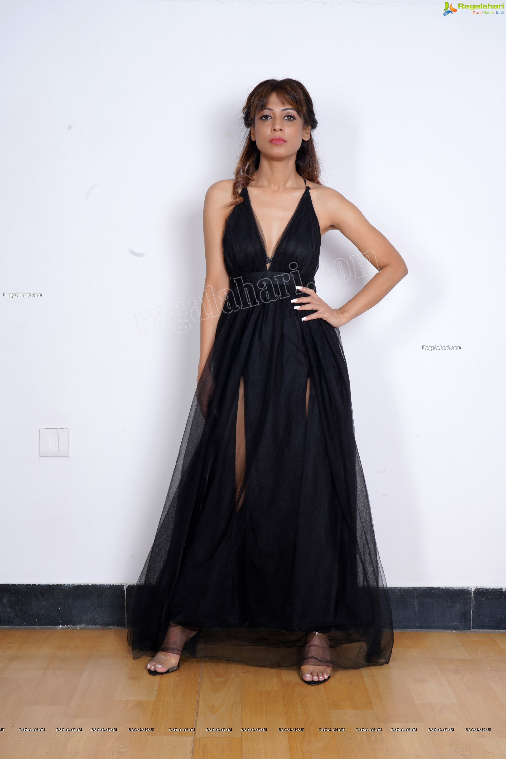 Supriya Keshri in Black Double Slit Dress, Exclusive Photo Shoot