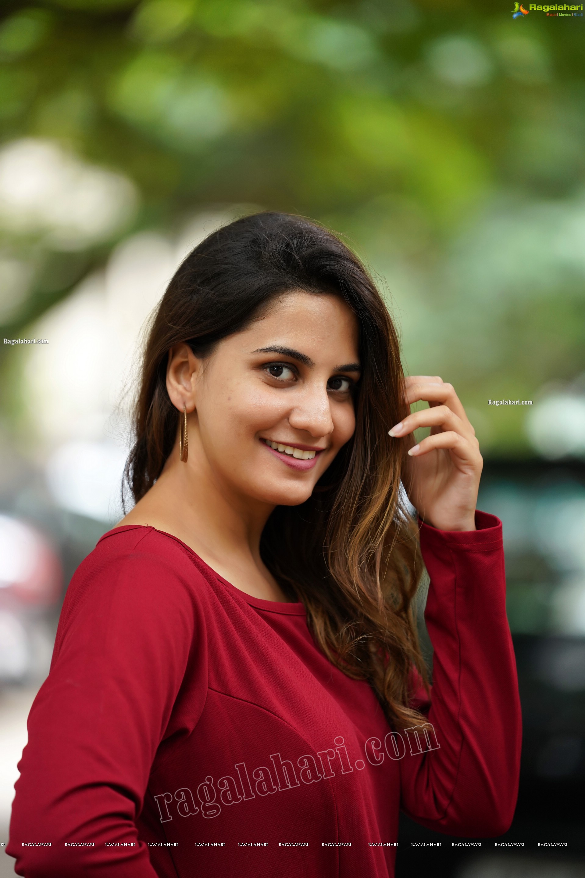 Tejal Tammali in Elegant Red Maxi Dress, Exclusive Photoshoot