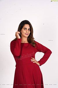 Tejal Tammali Exclusive Photos in Elegant Red Maxi Dress