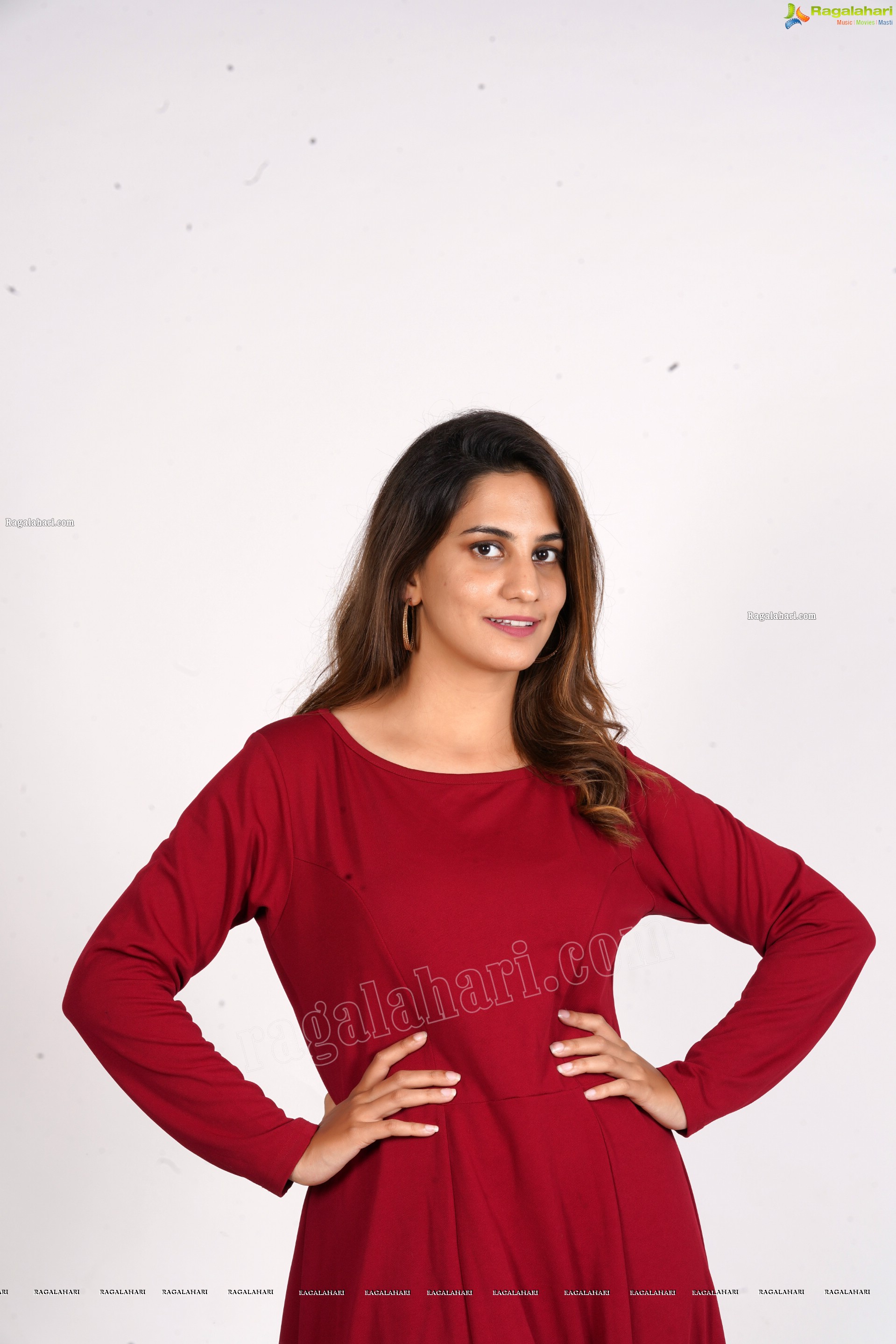 Tejal Tammali in Elegant Red Maxi Dress, Exclusive Photoshoot