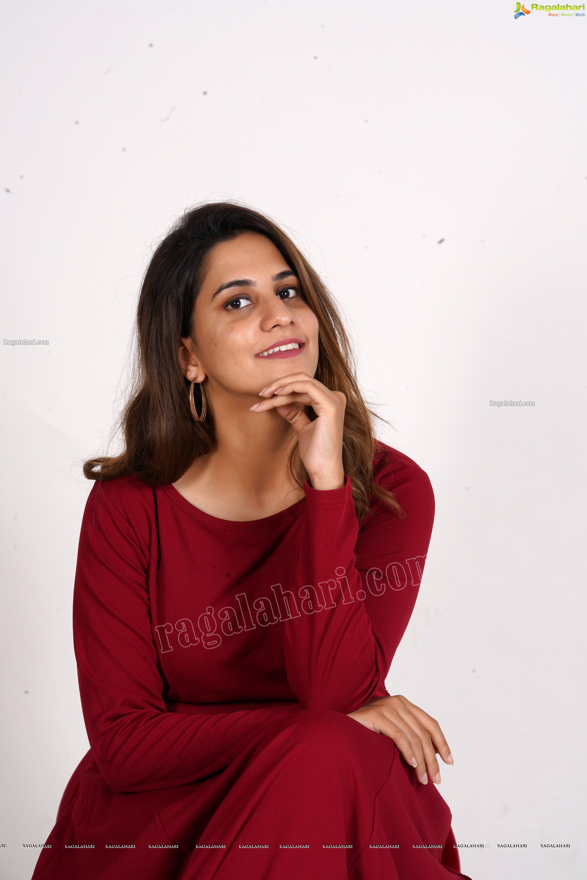 Tejal Tammali in Elegant Red Maxi Dress, Exclusive Photoshoot