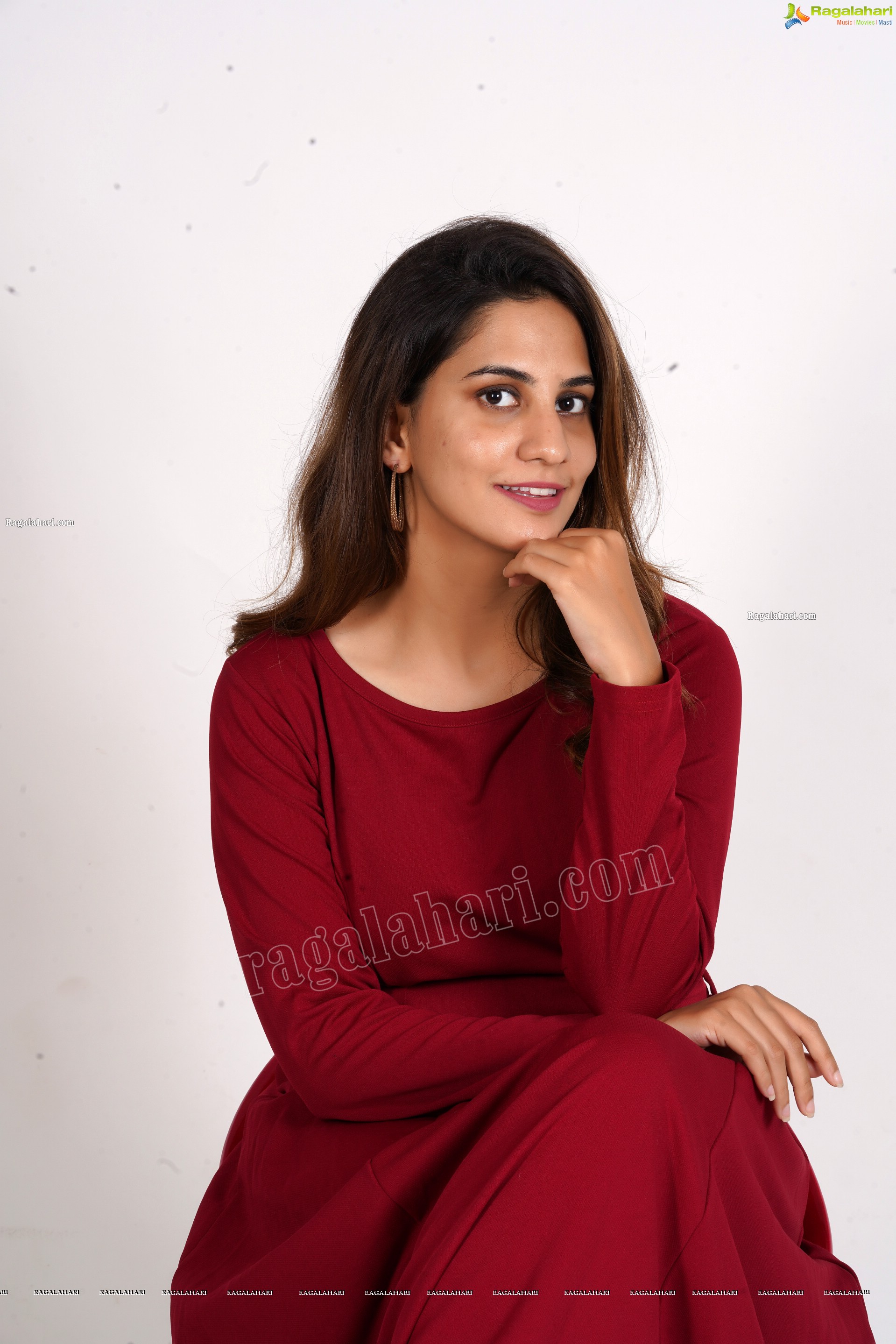 Tejal Tammali in Elegant Red Maxi Dress, Exclusive Photoshoot