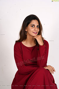 Tejal Tammali Exclusive Photos in Elegant Red Maxi Dress