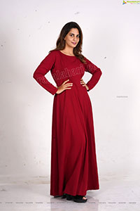 Tejal Tammali Exclusive Photos in Elegant Red Maxi Dress