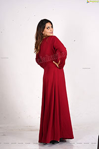 Tejal Tammali Exclusive Photos in Elegant Red Maxi Dress