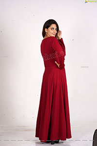 Tejal Tammali Exclusive Photos in Elegant Red Maxi Dress