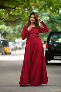 Tejal Tammali Exclusive Photos in Elegant Red Maxi Dress