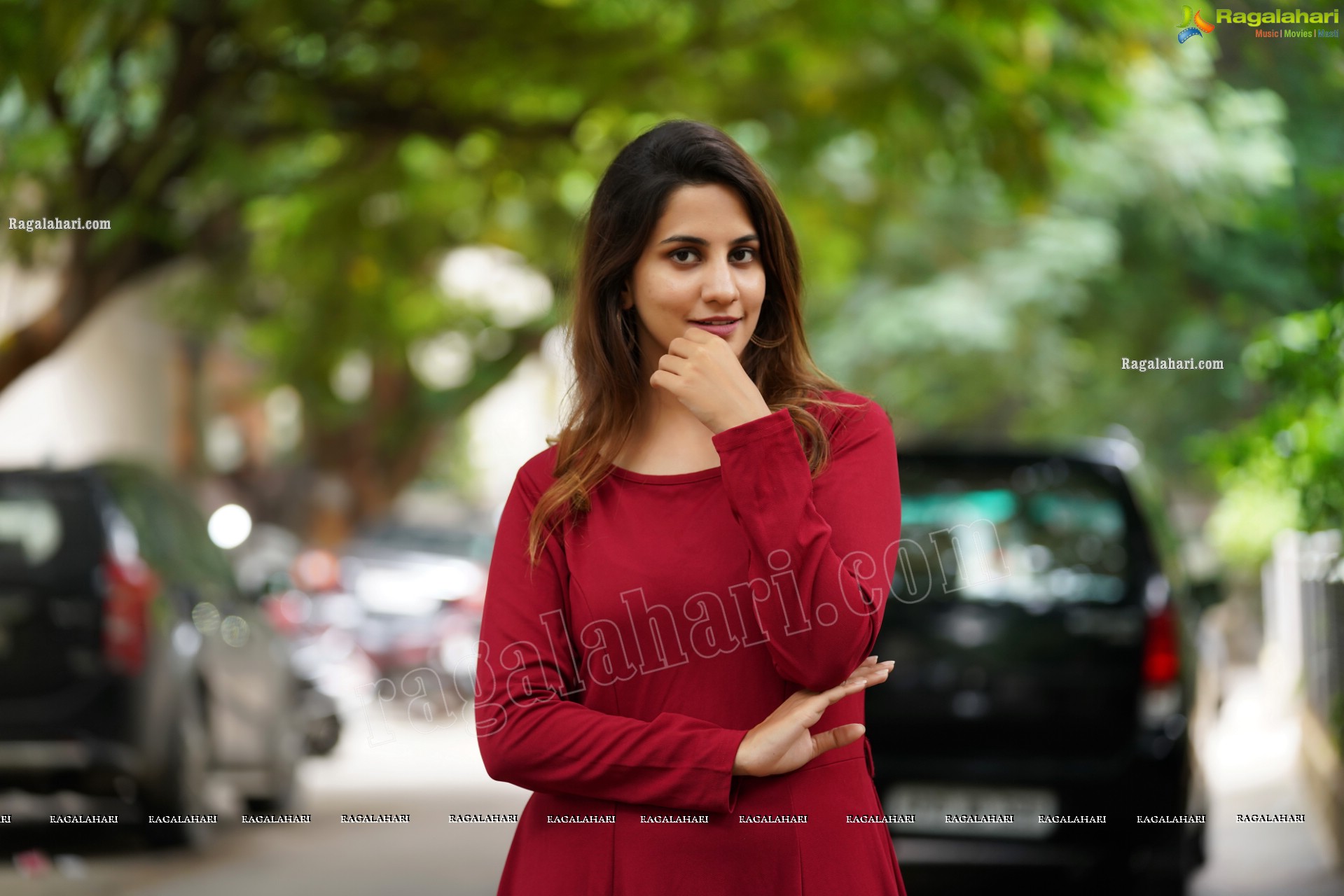 Tejal Tammali in Elegant Red Maxi Dress, Exclusive Photoshoot