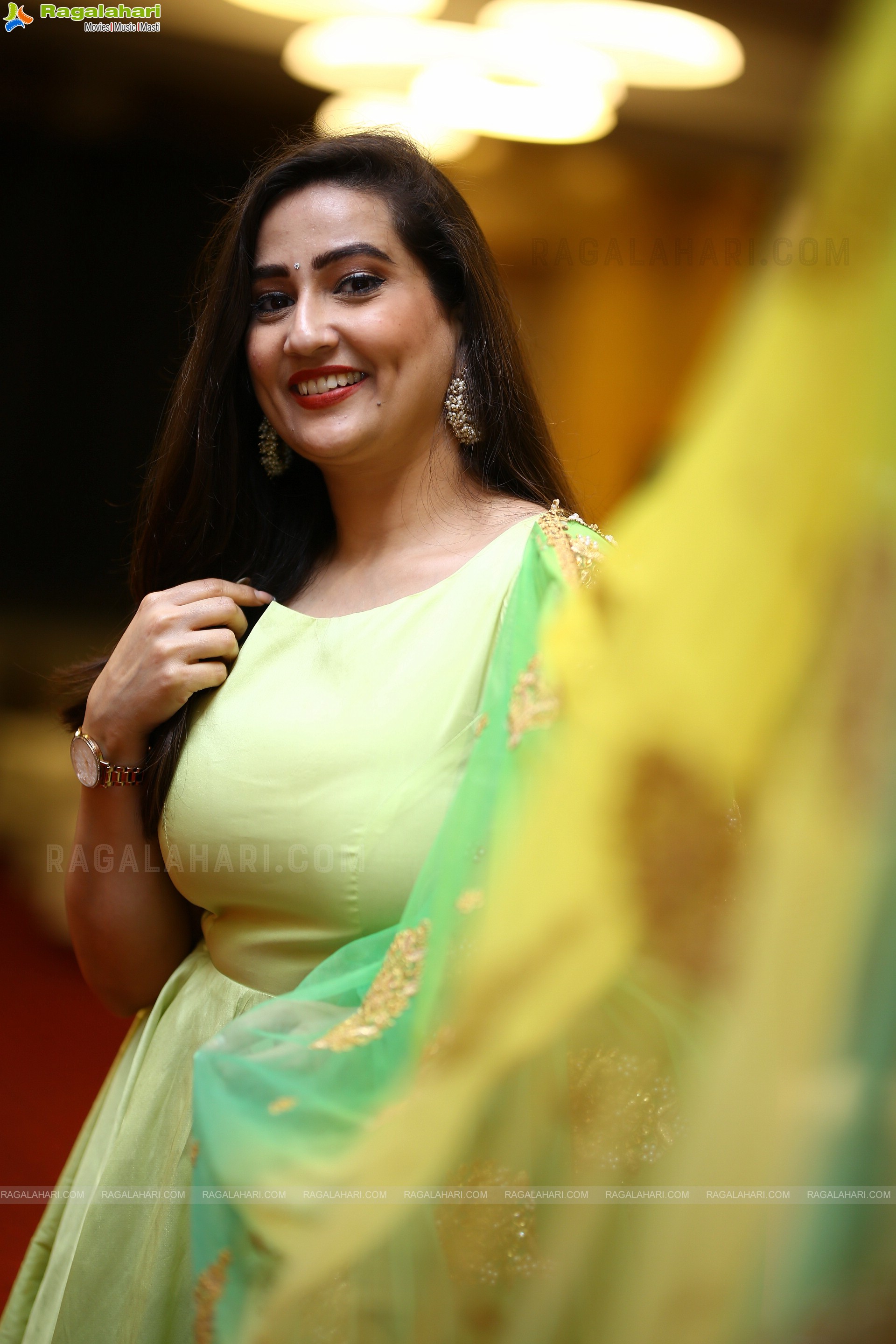 Anchor Manjusha at Sardar Movie Pre-Release Event, HD Photo Gallery