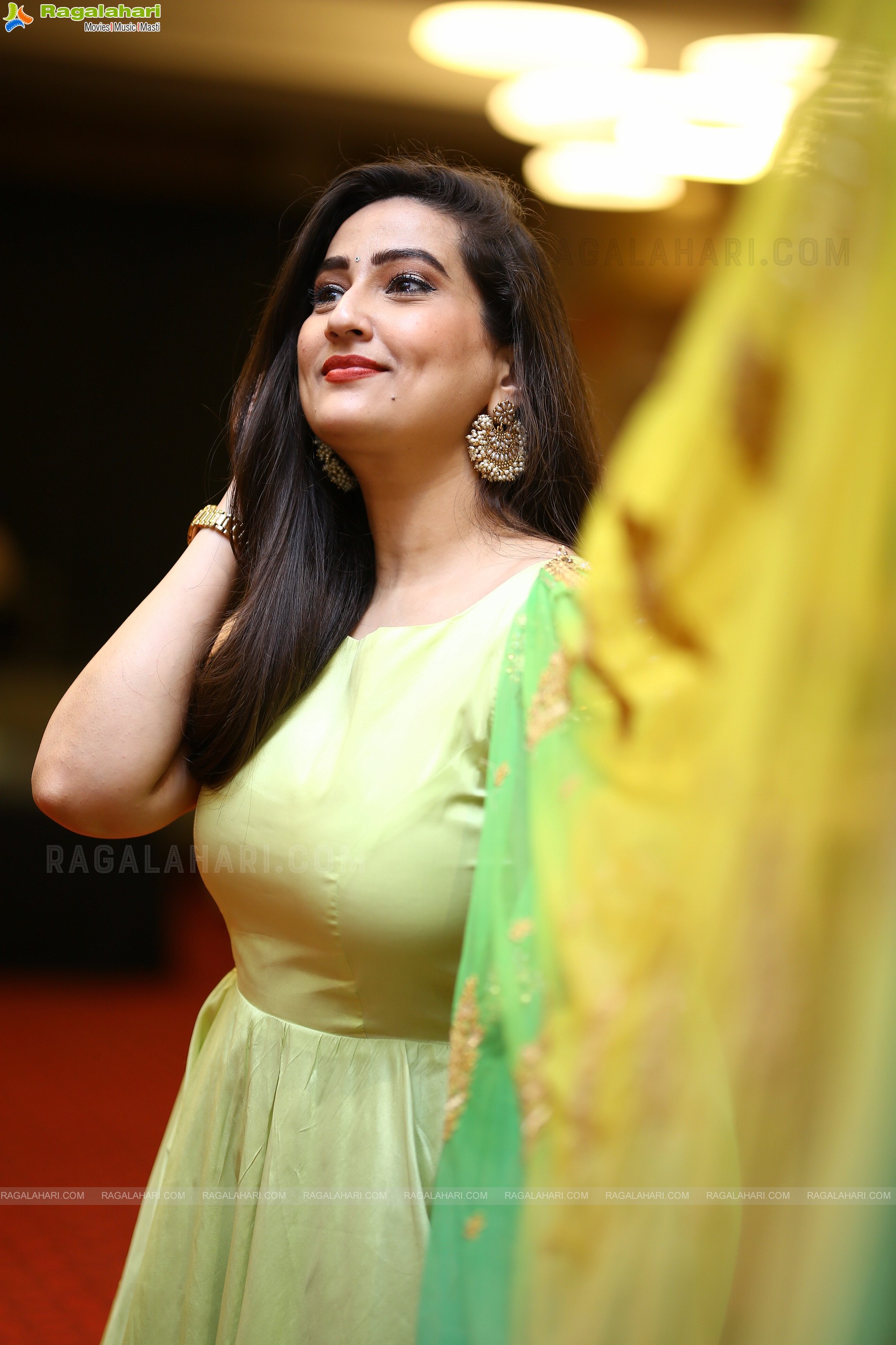 Anchor Manjusha at Sardar Movie Pre-Release Event, HD Photo Gallery