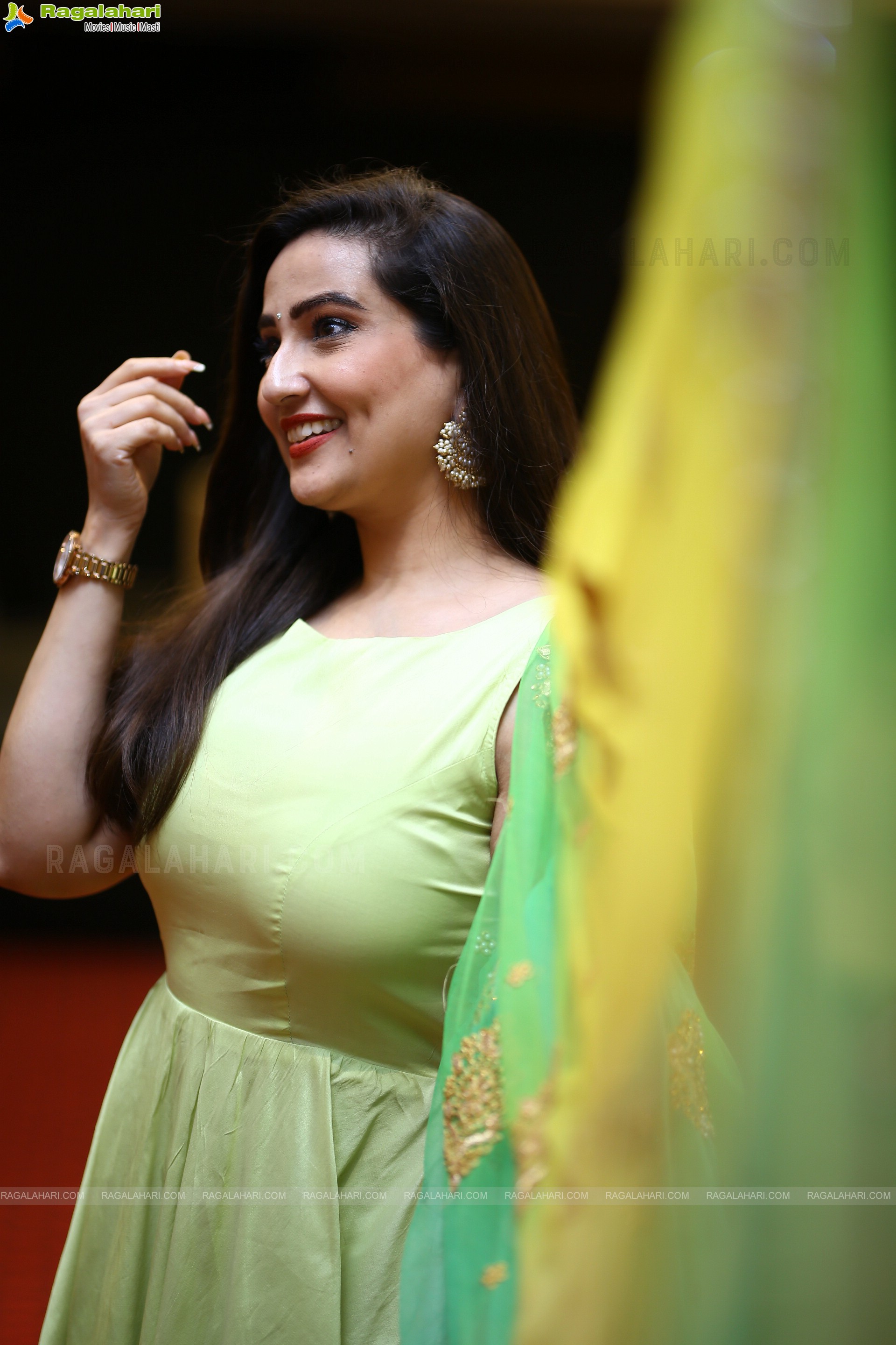 Anchor Manjusha at Sardar Movie Pre-Release Event, HD Photo Gallery