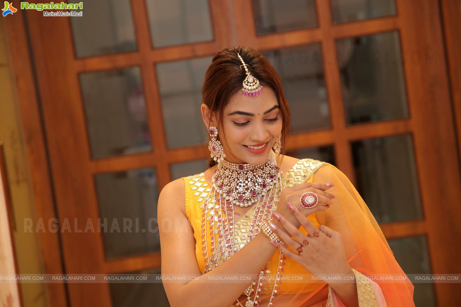 Spandana Palli Showcases a Collection at Vega Sri Gold & Diamonds Special Diwali Collection Launch