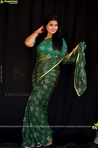 Anusha Venugopal in Beautiful Green Saree
