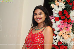 Priya Inturu in Red Designer Dress, HD Photo Gallery