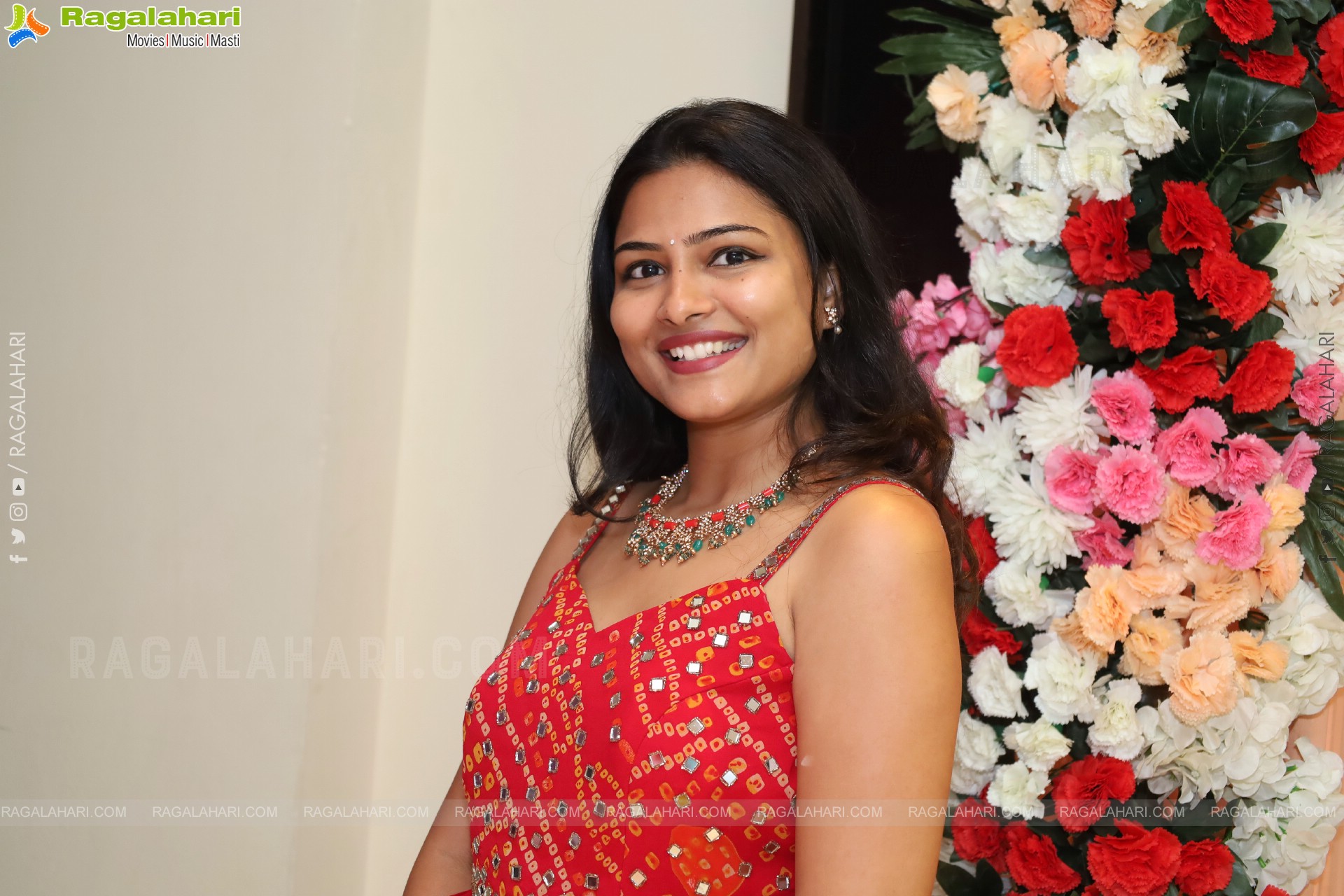 Priya Inturu in Red Designer Dress, HD Photo Gallery