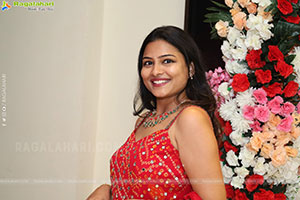 Priya Inturu in Red Designer Dress, HD Photo Gallery