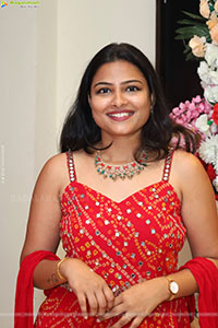 Priya Inturu in Red Designer Dress, HD Photo Gallery