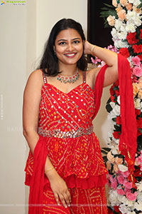 Priya Inturu in Red Designer Dress, HD Photo Gallery