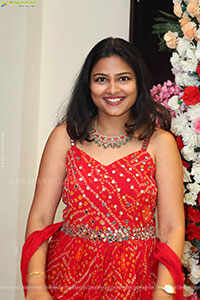 Priya Inturu in Red Designer Dress, HD Photo Gallery