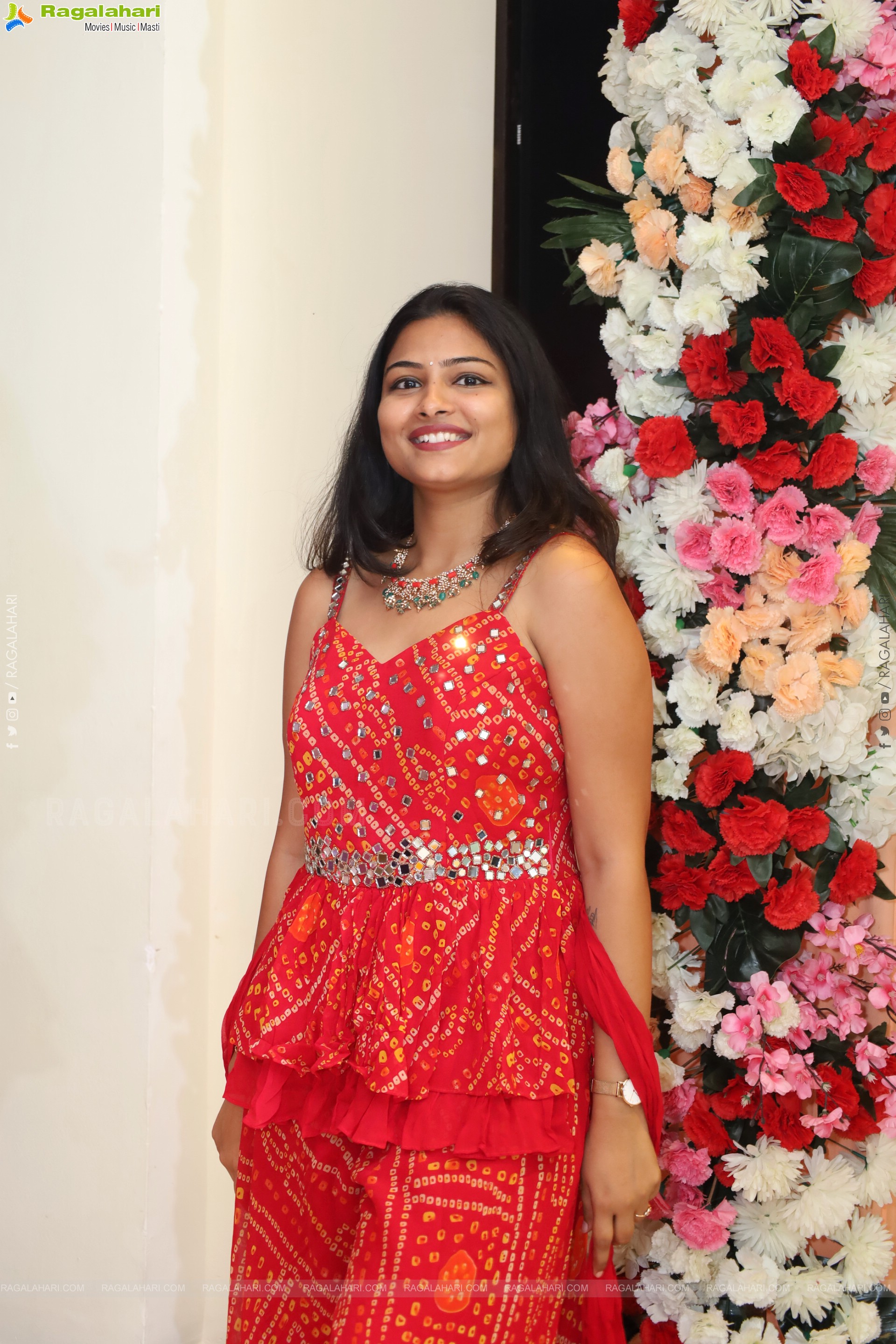 Priya Inturu in Red Designer Dress, HD Photo Gallery