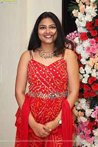 Priya Inturu in Red Designer Dress, HD Photo Gallery