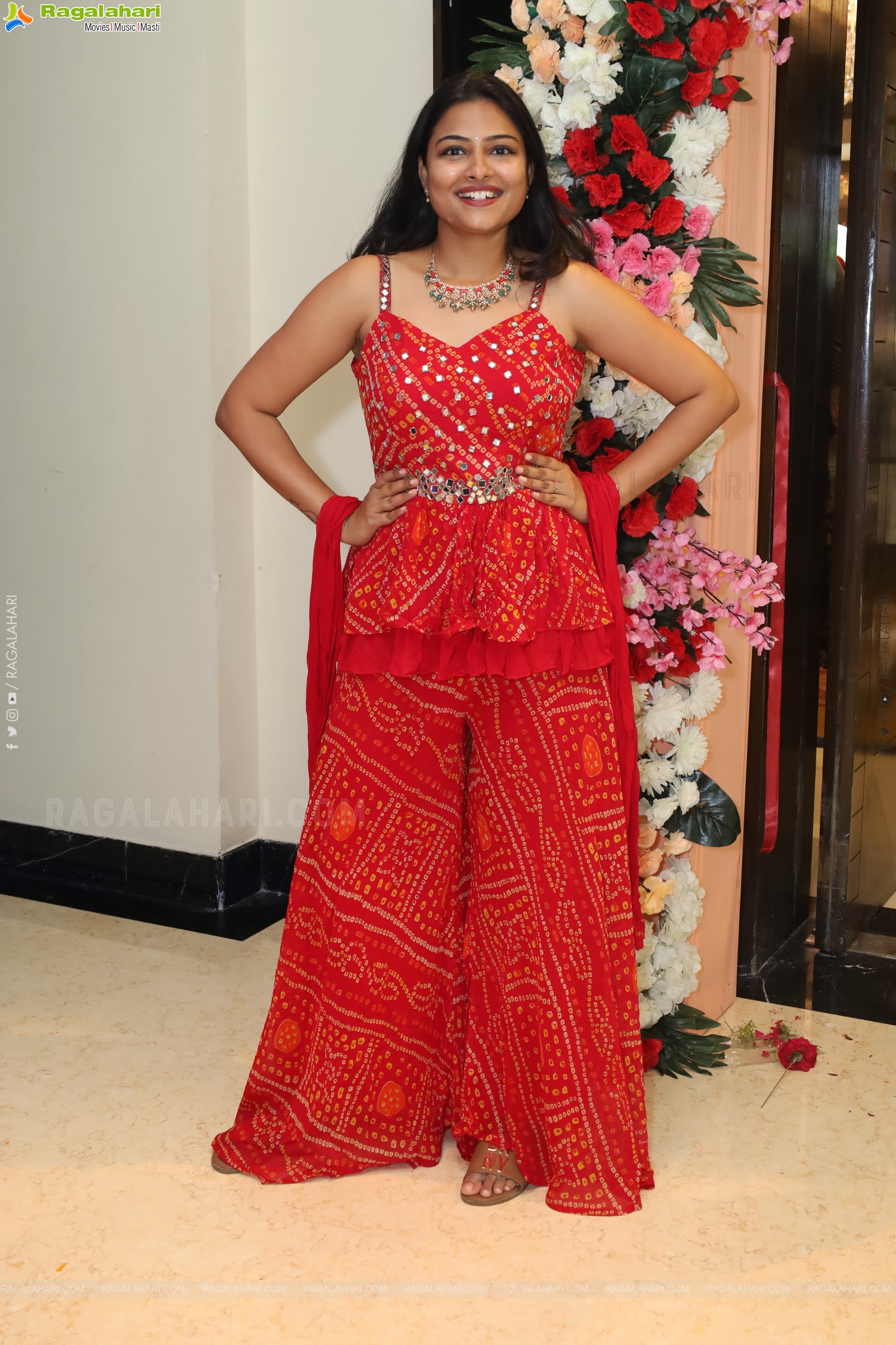 Priya Inturu in Red Designer Dress, HD Photo Gallery