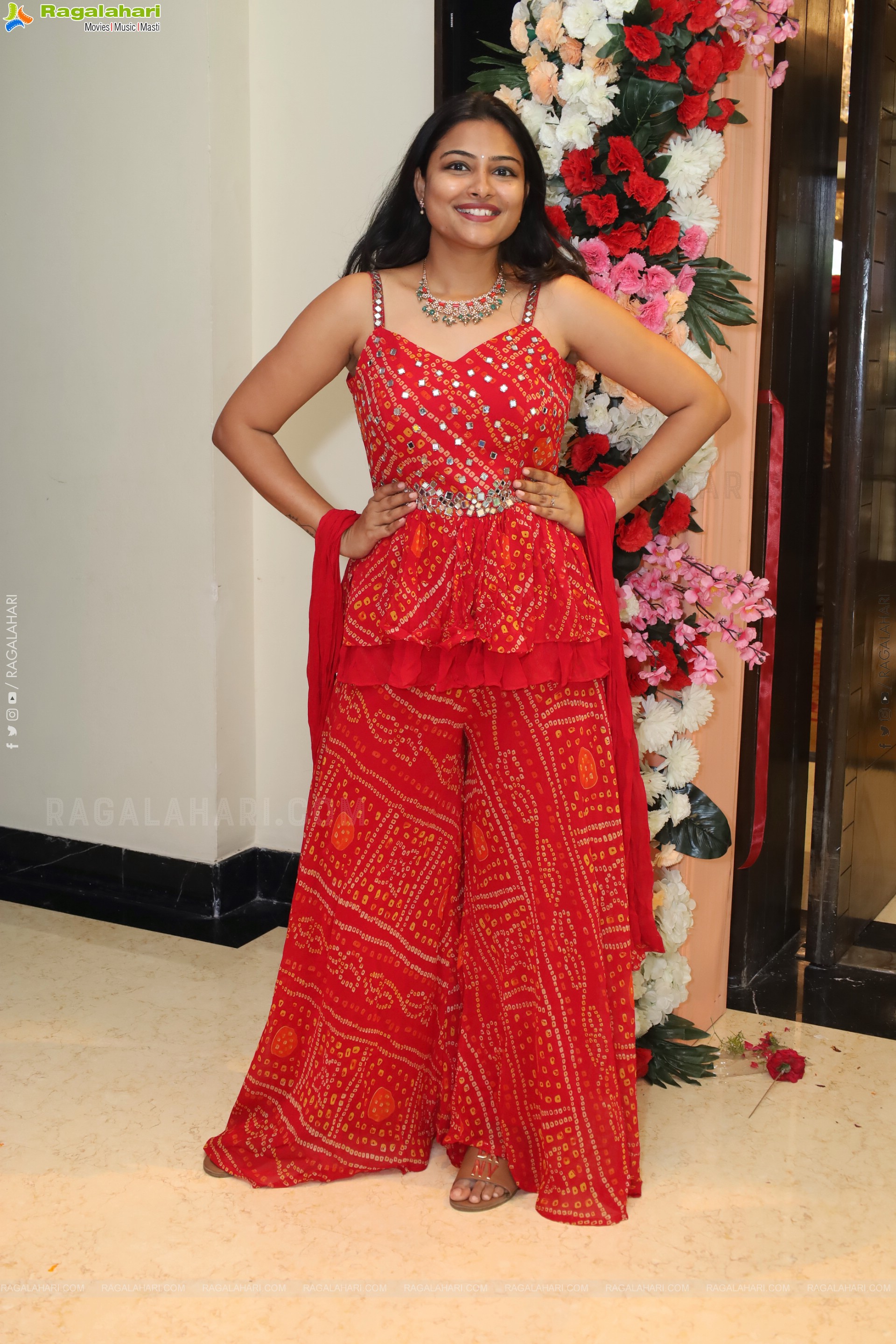 Priya Inturu in Red Designer Dress, HD Photo Gallery