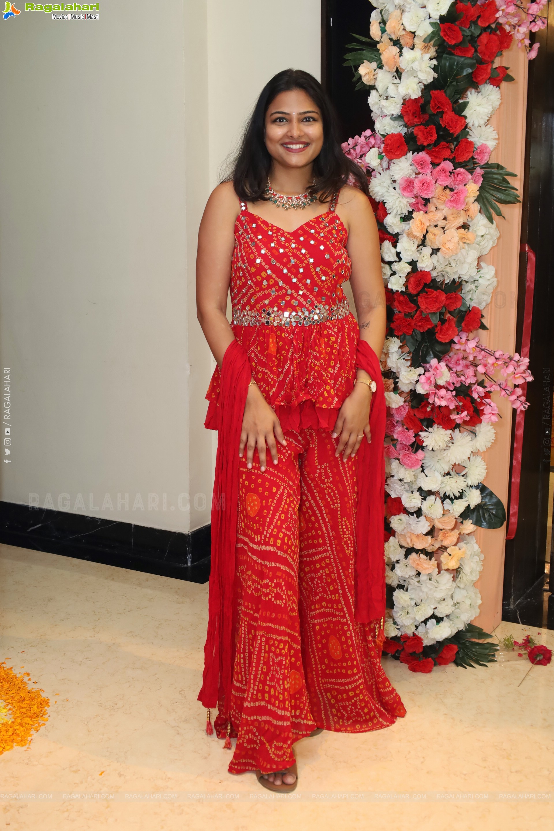 Priya Inturu in Red Designer Dress, HD Photo Gallery