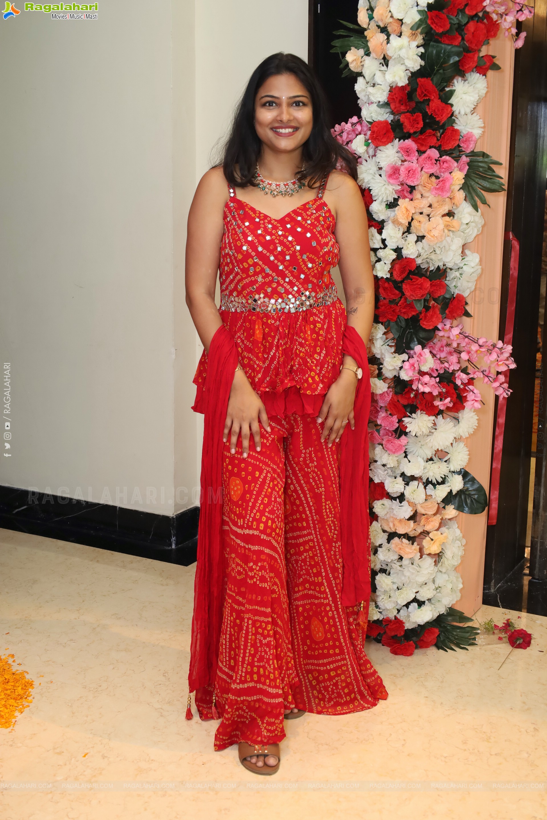 Priya Inturu in Red Designer Dress, HD Photo Gallery