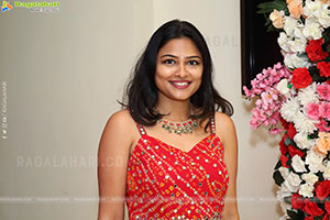 Priya Inturu in Red Designer Dress, HD Photo Gallery