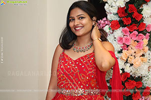 Priya Inturu in Red Designer Dress, HD Photo Gallery