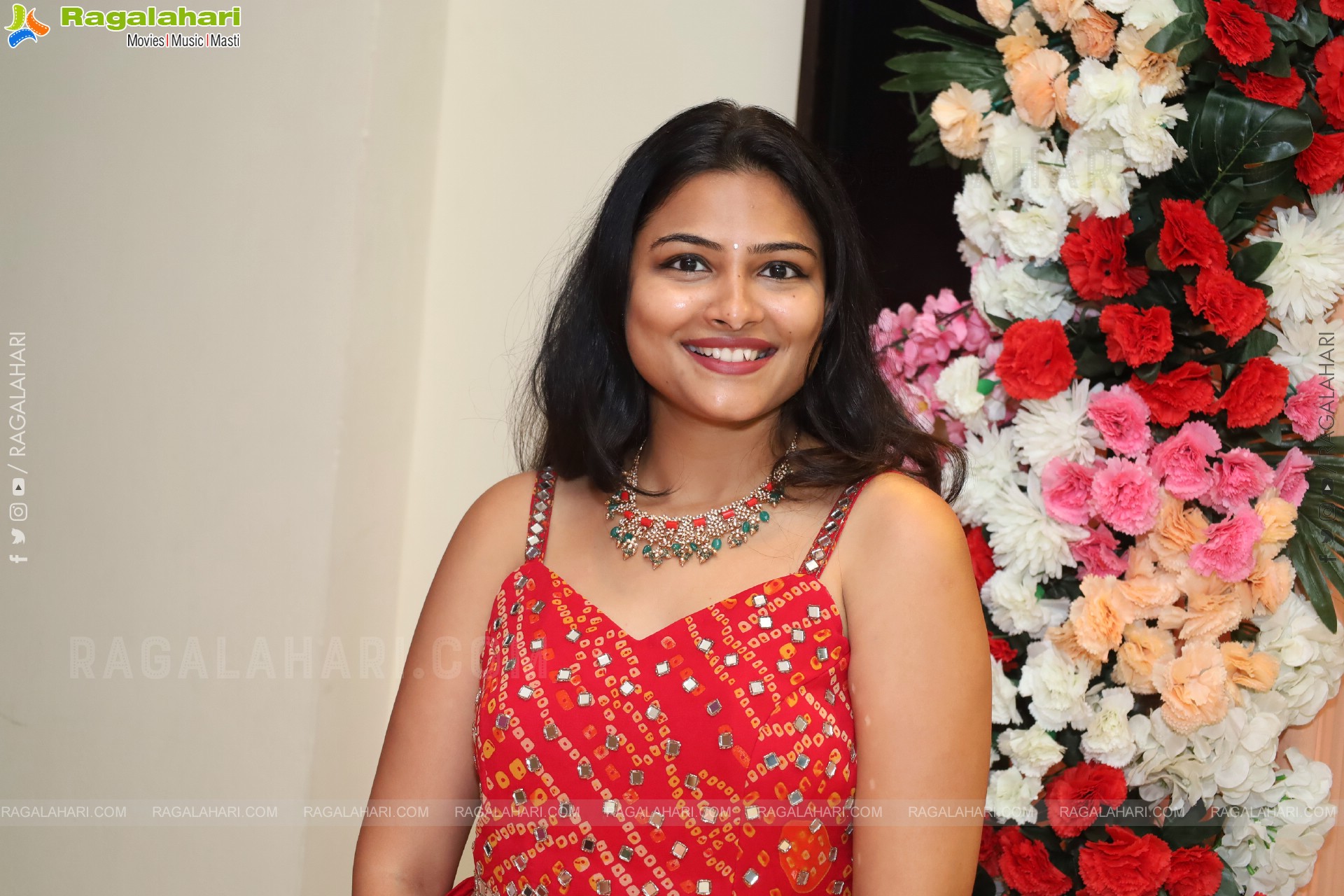 Priya Inturu in Red Designer Dress, HD Photo Gallery