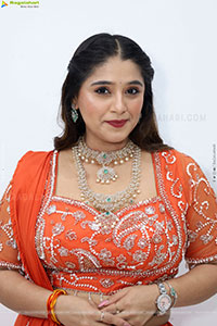 Chandni Bhagwanani in Orange Lehenga Choli, HD Gallery